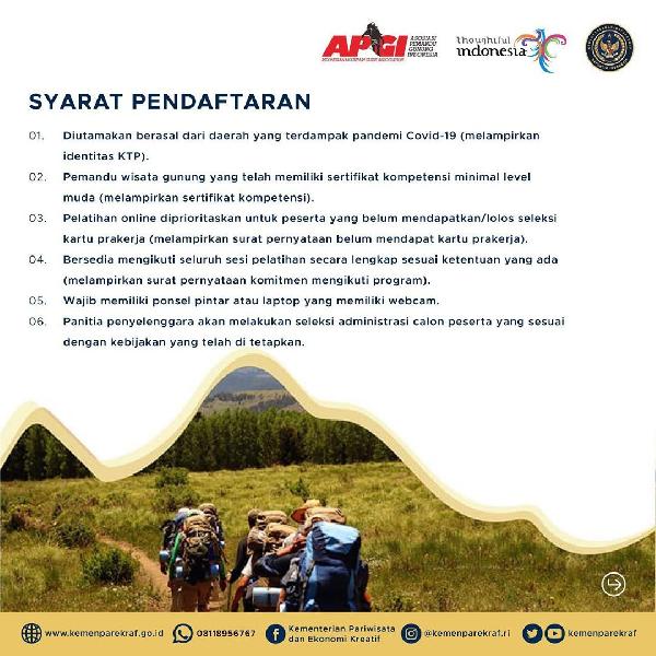 Pelatihan Daring Instruktur Pemandu Wisata Gunung Indonesia