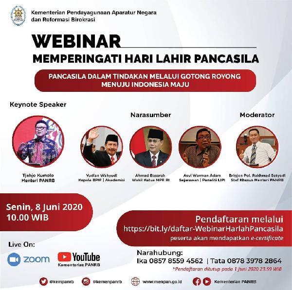 Webinar Peringatan Hari Lahir Pancasila Tahun 2020