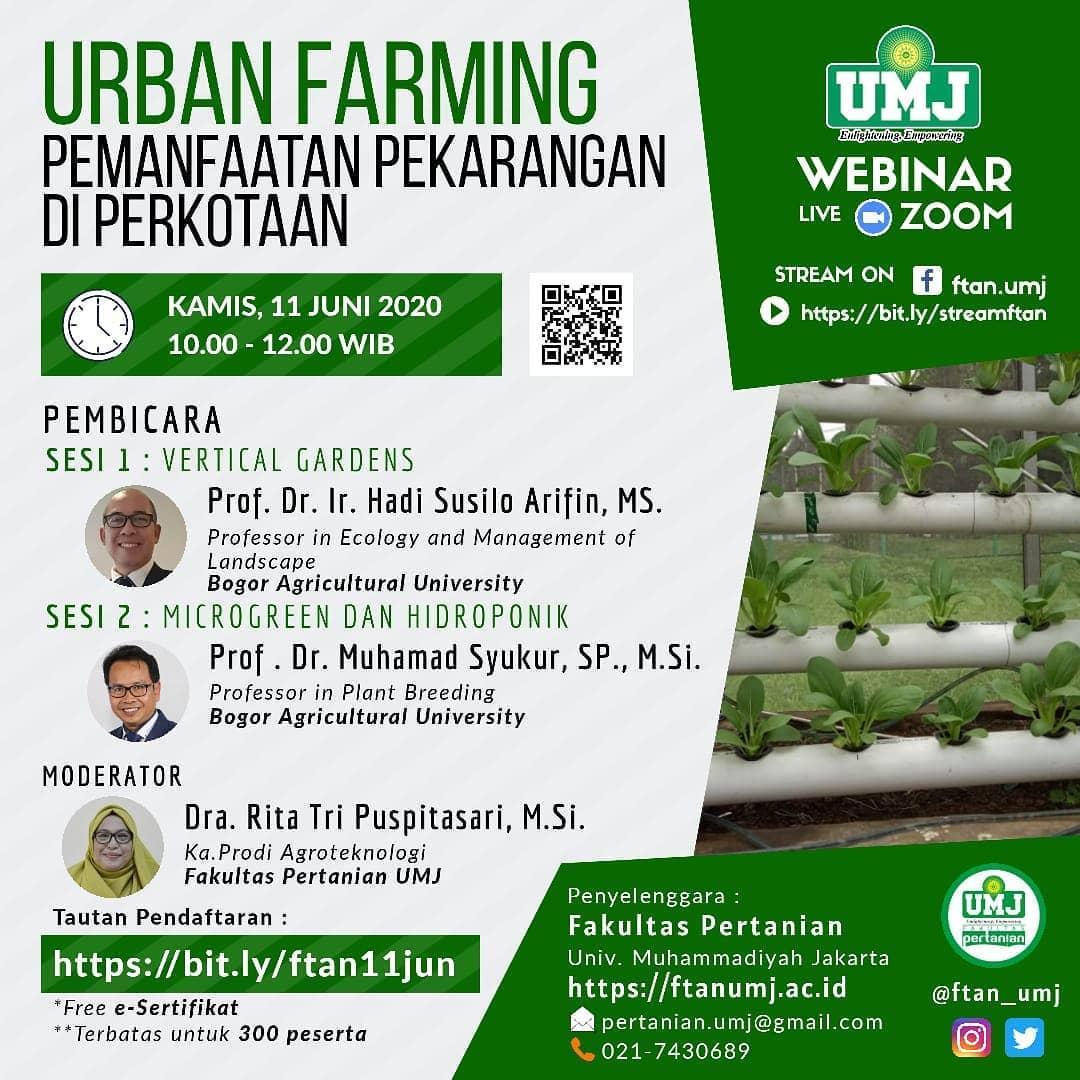 Webinar Urban Farming Pemanfaatan Pekarangan di Perkotaan