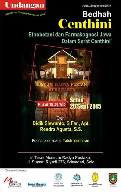  Bedhah Centhini "Etnobotani dan Farmakognosi Jawa Dalam Serat Centhini"