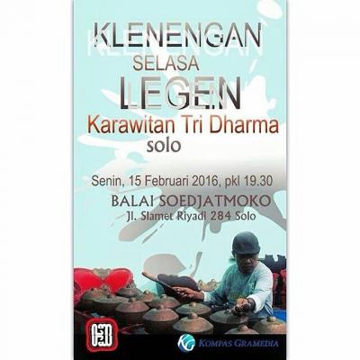 Klenengan Selasa Legen Bersama Karawitan Tri Dharma, Solo