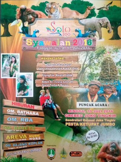 Syawalan Lebaran Jurug 2016 di Taman Satwa Taru Jurug (TSTJ) Kota Solo