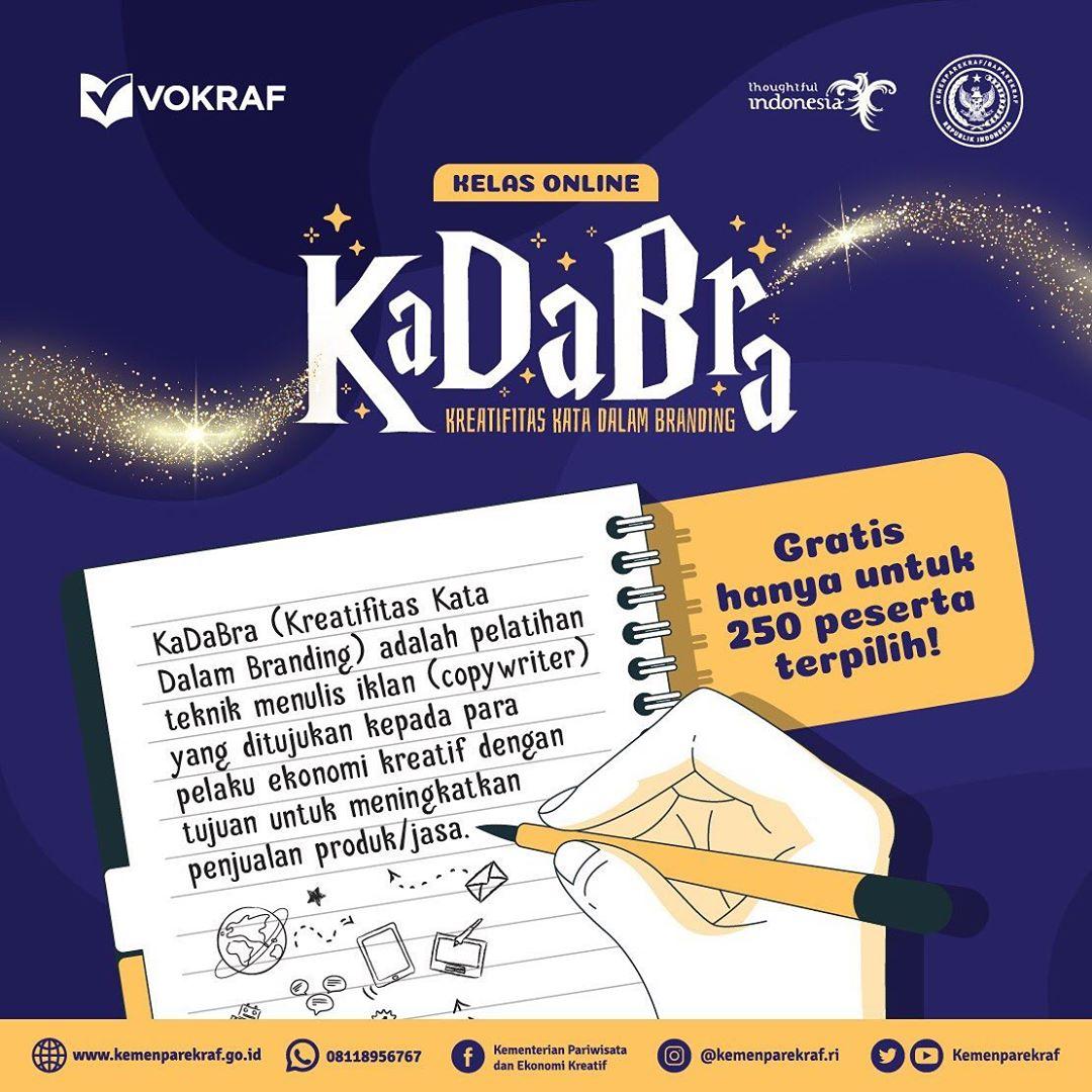 Kelas Online Gratis Kreatifitas Kata dalam Branding KaDaBra